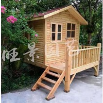 조립식 원두막 하우스 나무집 목조 주택 농막 오두막, 통나무색상  테라스형정사각형