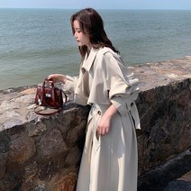 트렌치코트 여성 하프기장 와이드 루즈핏 무릎넘어 어텀 무드