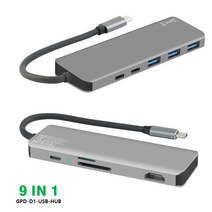 굿피딧 USB C타입 멀티허브 9in1 4K HDMI 삼성DeX호환 고속 PD충전, 실버그래이