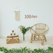 아기포토존 소품 세트 600일 300일 50일 돌 사진 셀프 촬영 아기방 스튜디오, 3. [의자] 초코파인스툴(대)