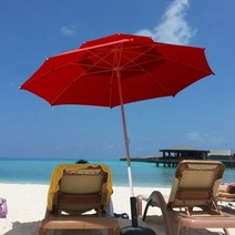 카페 테라스 야외 파라솔+물통받침대 파라솔세트, 대set_레드