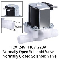 플라스틱 전기 솔레노이드 밸브 DC 12V 24V 220V 정상 폐쇄 압력 유량 스위치, [01] 12mm, [03] 12V, [02] Normally Open
