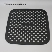 재사용 가능한 에어 프라이어 라이너 cosori nuwave dash 요리 주방 도구 용 라운드 스퀘어 붙지 않는 식품 등급 실리콘 바구니 매트, 7.5인치 스퀘어 블랙