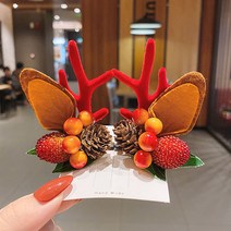 1쌍 큐티 사슴뿔 머리띠 크리스마스 머리띠 엘크 머리띠 크리스마스 장식 크리스마스 사슴뿔 머리핀