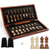 FanVince 체스 원목 특대형 세트 휴대용, 2, 어른