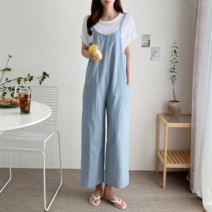 [수키] 컬러 롱 멜빵 바지 1082303