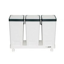 공간활용 원터치 이동식 분리수거함 재활용 쓰레기통, 2칸, 네이비