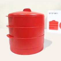 타파웨어 멀티 찜기 플러스 3단 레드
