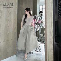 위코브 데일리룩 여성스런 반팔티 롱 원피스