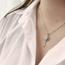 돌아가요! 플라워 열쇠 / 꽈배기 써클 써지컬스틸 펜던트 드롭 목걸이