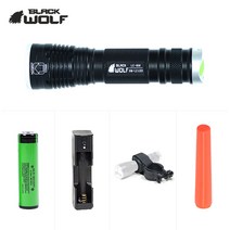 블랙울프 LC-858 자전거라이트 세트 캠핑랜턴 LED 라이트 손전등 후레쉬 18650, 라이딩세트, 2600mAh, 블랙