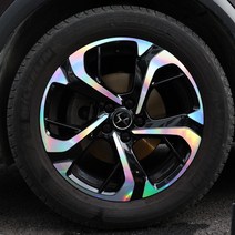 [플렉스해따] 시트로엥 DS7 크로스백 18인치 홀로그램 휠스티커 데칼 튜닝 랩핑 용품, 유광블랙