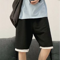 레이어드 느낌 남성 캐주얼 5부 반바지 데일리 팬츠
