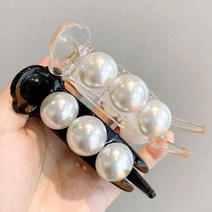 달자샵 똥머리 진주 올림머리 고정 집게핀