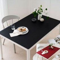 (14colors 11size) 롤로아 100% 방수 가죽 식탁보 테이블보, 160x90cm, 양면-3 (Black+Red)