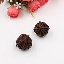 라탄소품 라탄등 라탄스툴 10PCS 인공 밀 짚 공 등나무 생일 파티 웨딩 공예 크리스마스 장식 DIY 홈 용품, 03 ball-brown_01 10pcs