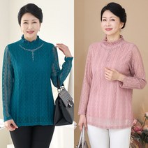 로즈맘 [엄마옷 로즈맘] 보석라셀레이스티셔츠