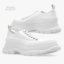 알렉산더맥퀸 23FW TREAD SLICK 화이트 캔버스 오버솔 여성 스니커즈
