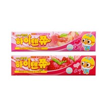 뽀로로 하이텐쮸 x 10개 (딸기맛/복숭아맛) 젤리 비타민캔디 츄잉캔디 어린이간식, 딸기맛(10개)