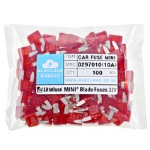 미니 카휴즈 자동차용 퓨즈 리틀휴즈 소형 블레이드휴즈 ATM DC 32V Car Fuse Littelfuse Mini Auto Blade Fuse, 100개, 미니 10A