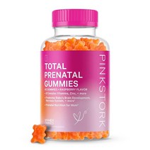 Pink Stork Total 임산부 젤리 라즈베리 산전 비타민 B 엽산 철분 60개