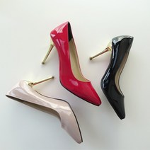 (225-265mm) 빅사이즈 하이힐 골드굽 에나멜 스틸레토 하이힐 9cm