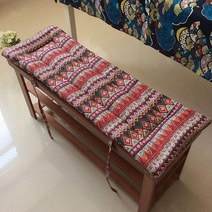 긴 의자 식탁 원형 방석 고정 스트랩이 있는 정원 벤치 쿠션 실내 및 실외용 2 또는 3인용 리클라이너 쿠션 두께 2cm 세탁 가능