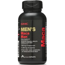 [지엔씨에너지] GNC 마카 남자 향상된 혈류를 위한 뿌리 아르기닌 - 60 채식주의자 캡슐, [01] 60개(1팩)