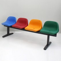 가구클럽 대기용의자 장의자 HU-무지개장의자 야외벤치 대기의자, 올오렌지