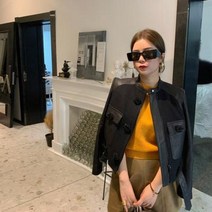 무스탕 리얼 바이크 가죽 시한부 대박! 중공업~ 양가죽 울 패치~블랙 쇼트 코트 여