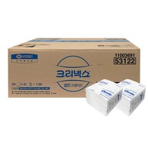 크리넥스 53122 냅킨 스탠다드 (1겹) 250매 30밴드 한박스, 30팩, 화이트