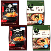 코스트코 CJ 고메 중화 짬뽕 (총4개) 불타는 불짬뽕 해물 오징어 짬뽕 라면 칼국수, 비비고얼큰버섯칼국수 2개 + 고메중화짬뽕 2개