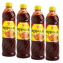 오뚜기 떡볶이 소스 1 080gx1개입 고등 학생 간식 캠핑 밀키트 분식, 4개