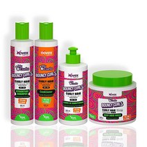 NOVEX Bouncy Curls 컬리 번들 - 비건 포뮬라 - 손상된 곱슬머리에 권장 - 빠른 수분 공급 포뮬러