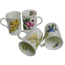영국 로얄빅토리안 플라워 머그컵 머그잔 머그컵세트 4개세트