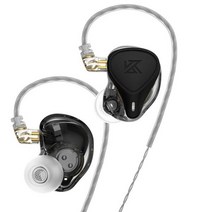 KZ ZEX Pro 정전기 + 다이나믹 밸런스드 이어폰 Noice 취소 스포츠 게임 HIFI 헤드셋 분리형 케이블 EDX EDS ZSN, Black NO MIC