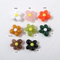 [6550-40]아크릴(통통플라워) 15mm (통과형) [1개], 연두