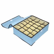 RT 린넨 리빙박스 양말 속옷 수납 정리함 24칸, 옵션:드림 블루, 단품