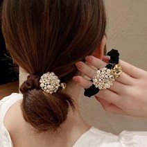 머리끈 진주 명품 고급 곱창밴드 헤어링 헤어끈 머리방울 고무줄 스크런치