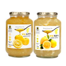 꿀 유자차&레몬차 유자청 레몬청 액상 4kg, 유자 2kg&레몬차 2kg