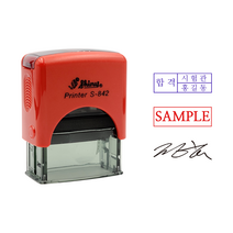 에스엠프린팅 자동스탬프 신형 S-842 (12X36mm) 샤이니 싸인 대표전화 분양 합격 샘플 영업 홍보 자동 스탬프 주문제작, 청보라잉크