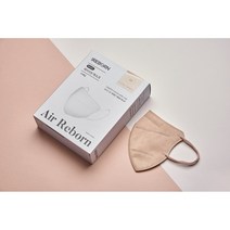 에어리본 국내제작 KF94 새부리형 마스크 대형 화이트 블랙 컬러마스크 1개입 50개, S, 라이트베이지, 50매