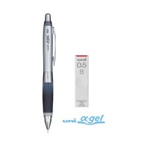 유니 알파겔 흔들샤프 617 0.5mm + 유니 샤프심 세트, 블랙+샤프심 0.5B