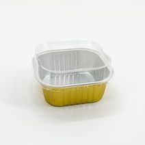 (50개입) 정담 일회용 알루미늄 정사각형 용기 골드 300ml, 50개