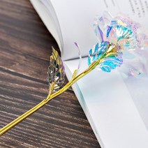 욜케이유 크리스탈 홀로그램 장미 기념일 데이트 커플 인테리어 소품, 4홀로그램장미-핑크