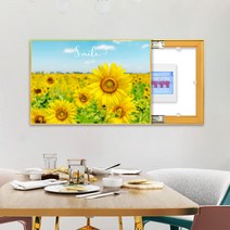 HAENGBUK 부자되는 해바라기 보석십자수 액자 포함 세트 DIY 두꺼비집 가리개, 하나, 유60x50cm
