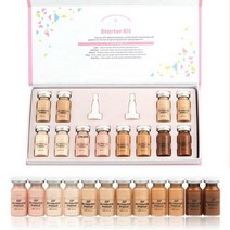 BB크림 비비크림 커버력좋은 8ml 골드 앰플 세럼 12pcs bb 스타터 키트 더마화이트 믹스 세럼 add 파운데이션 나이아신아마이드 for whitening, 12 리퀴드 파운데이션