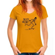 스케이트보드 Skate Or Die 티셔츠 스케이터 보드 Emo 탑 인디 208 커스텀 그래픽, 11 WoMen Ginger_04 M