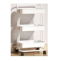 트롤리 360도 이동식 수납 바구니, 3층, 화이트