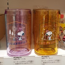 오니시 PEANUTS 스누피 캔모양 텀블러 2종 택1, 퍼플